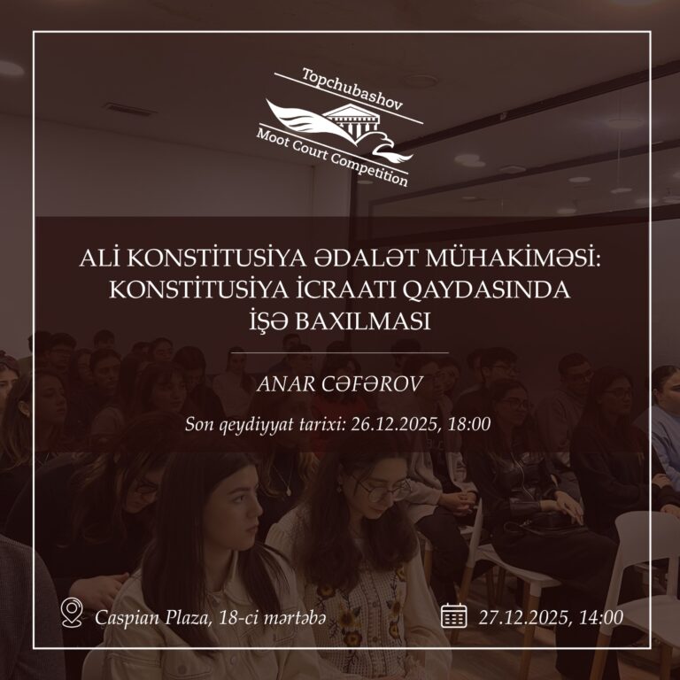 “Ali konstitusiya ədalət mühakiməsi: konstitusiya icraatı qaydasında işə baxılması” mövzusunda təlim keçirilmişdir.